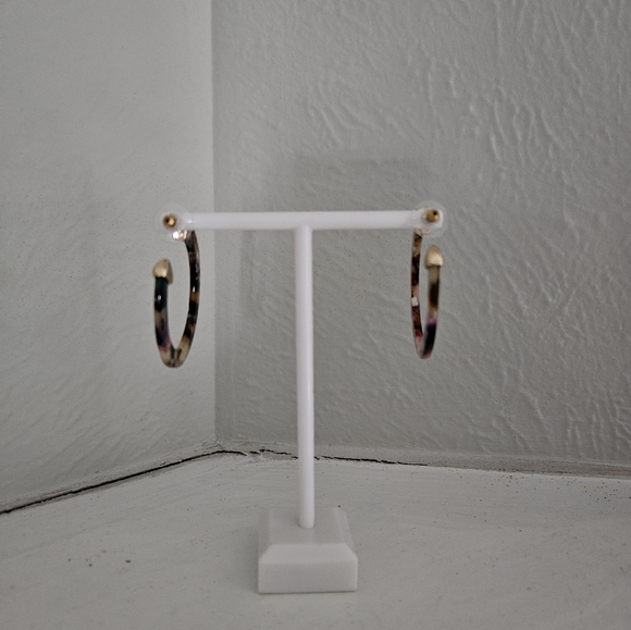 NWOT Sugarfix By Baublebar Multicolor Resin Hoop Earrings - Picture 2 of 3